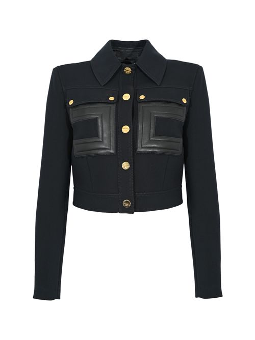 Giacca in doppio crêpe con dettagli logo Elisabetta Franchi | GI15957E2110